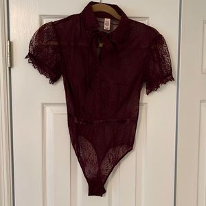 Burgundy Victoria’s Secret bodysuit